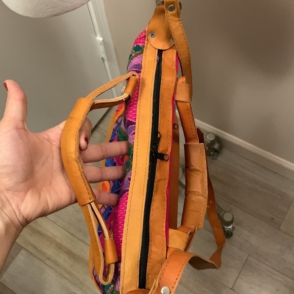 BOHO Multicolor Slingbag Leather Handmade - Picture 10 of 16